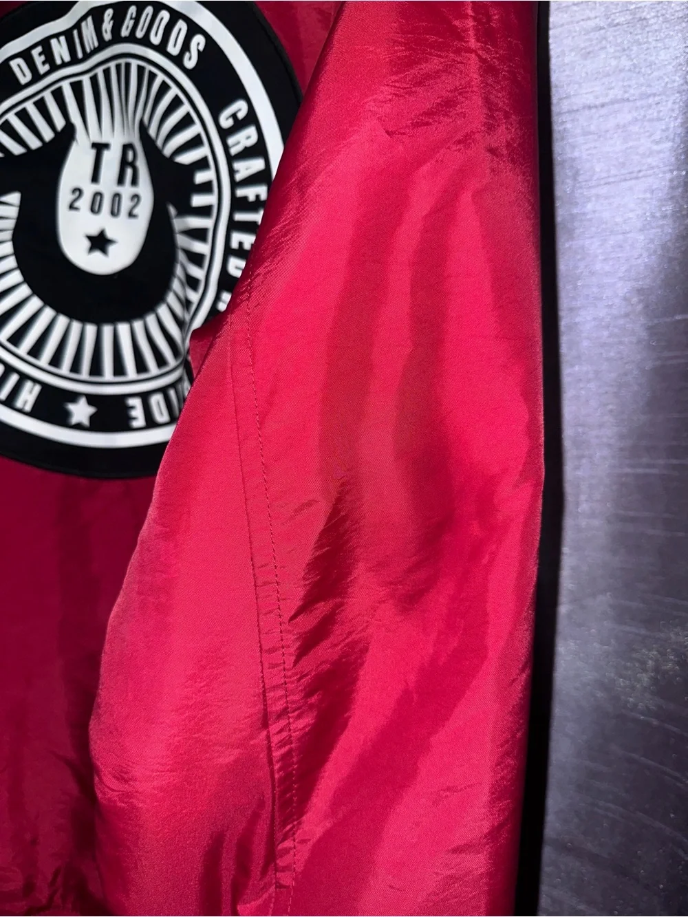 Vintage True Religion Varsity Jacket Size Large Red Varsity Rare Great logo